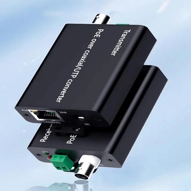 Alt view image 2 of 7 - Power Over Ethernet Coaxial Extender 500M Transmission Power Over Ethernet Converter Data Transmission Adapter for Networking Camera Networking Extender