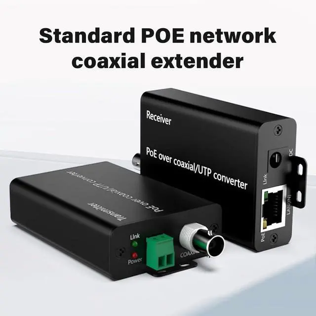 Alt view image 4 of 7 - Power Over Ethernet Coaxial Extender 500M Transmission Power Over Ethernet Converter Data Transmission Adapter for Networking Camera Networking Extender
