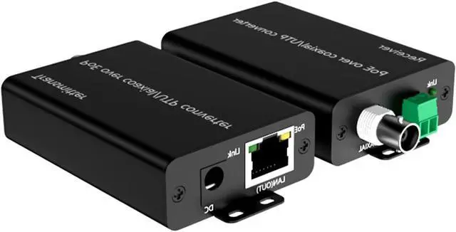 Alt view image 5 of 7 - Power Over Ethernet Coaxial Extender 500M Transmission Power Over Ethernet Converter Data Transmission Adapter for Networking Camera Networking Extender