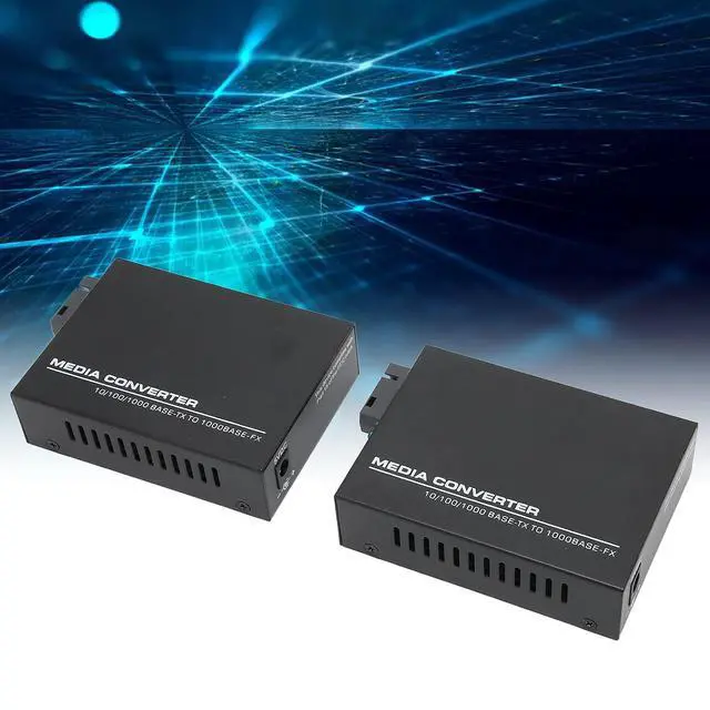 Alt view image 3 of 7 - Hoopoocolor Fiber Optic ethernet Media Converter, LED Indicator Monitor Status, 10M 100M 1000MBps, RJ45 Port 3Km, Bi Directional Single Sc Mode Suitable for Indoor and Outdoor Working Environment