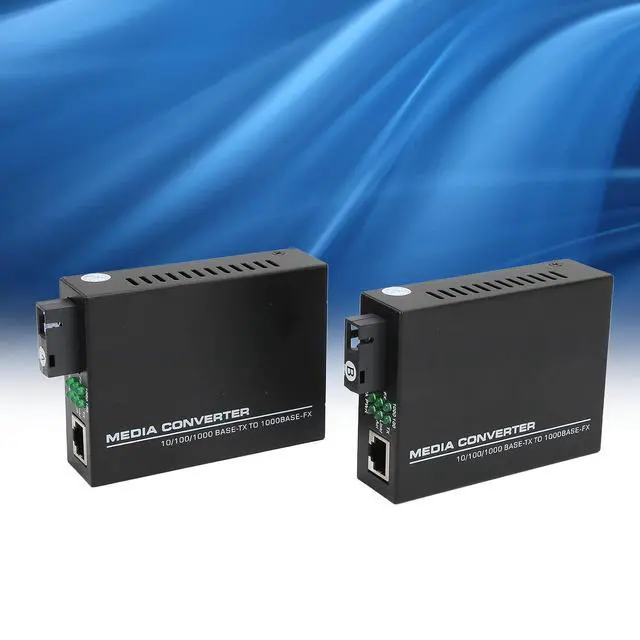 Alt view image 4 of 7 - Hoopoocolor Fiber Optic ethernet Media Converter, LED Indicator Monitor Status, 10M 100M 1000MBps, RJ45 Port 3Km, Bi Directional Single Sc Mode Suitable for Indoor and Outdoor Working Environment