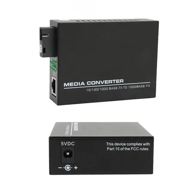 Alt view image 6 of 7 - Hoopoocolor Fiber Optic ethernet Media Converter, LED Indicator Monitor Status, 10M 100M 1000MBps, RJ45 Port 3Km, Bi Directional Single Sc Mode Suitable for Indoor and Outdoor Working Environment