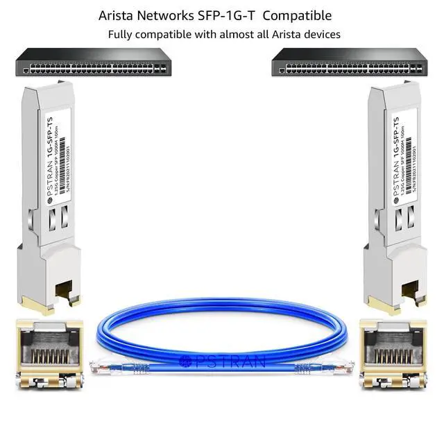 Alt view image 2 of 4 - 1000BASE-T SFP RJ45 Copper Transceiver Module Compatible with Arista SFP-1G-T 100m Cat5e/6 10 Pack