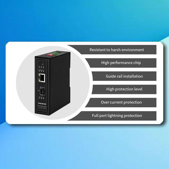 Alt view image 4 of 7 - 10G Managed Fiber Media Converters with POEs RJ45 and SFPs Port for Industrial Networking Applications