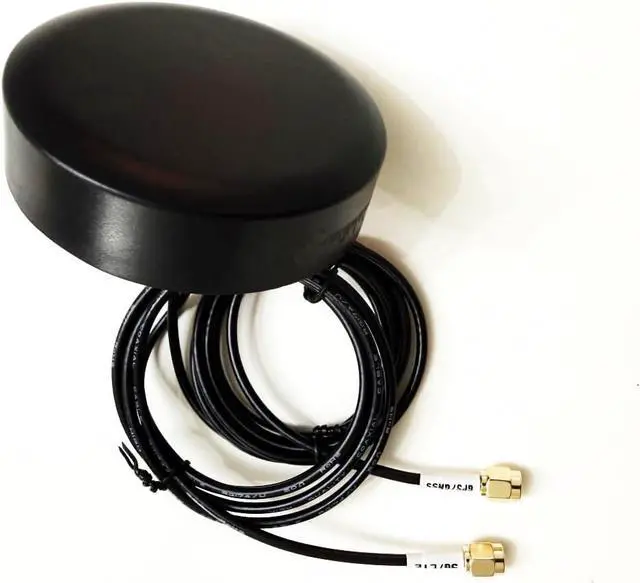 Main image of CompuPort 2-in-1 5G LTE/GPS/GLONASS Puck-Style M2M MIMO Antenna, High-Gain Cellular, Vandal-Resistant Design for Remote Monitoring, 2x3' SMA Cables
