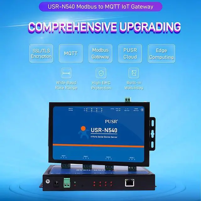 Alt view image 2 of 7 - USR-N540-H7-4 Ethernet Modbus Gateway 4-Port RS485 to Ethernet Converters