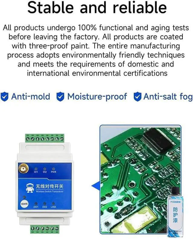 Alt view image 6 of 6 - 433MHz SX1262 Lora 1/2/4/8 Way Remote Transimisson Switch IO E860-DTU Series RS485 Long Distance 5/10km Industrial Grade DC8-28V (1 Pair 1 Way 5km)