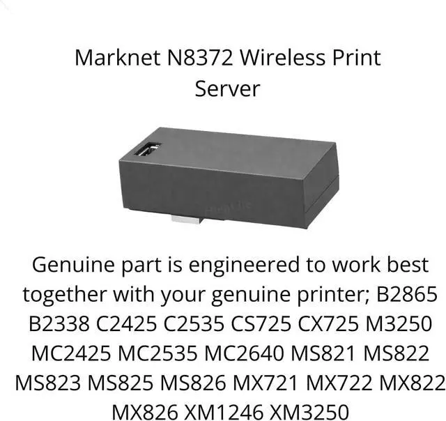 Alt view image 2 of 3 - Lexmarks 27X6410 Marknet N8372 Wireless Print Server.