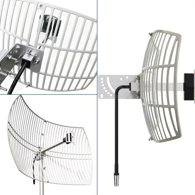 Alt view image 4 of 7 - 2.4GHz 24dBi High-Gain Outdoor Directional Grid Parabolic Antenna (2400-2483 MHz) Long Distance Range N-Female Connector for WI FI Router Security Camera