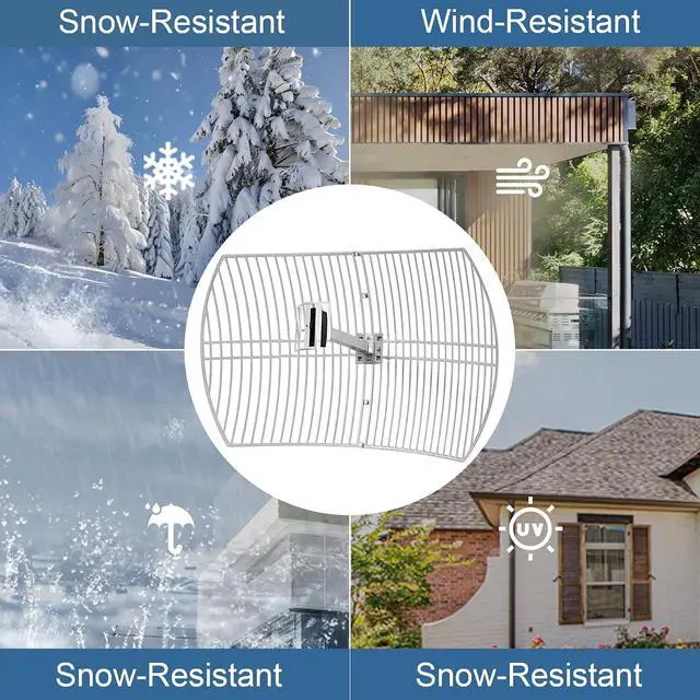 Alt view image 2 of 7 - 2.4GHz 24dBi High-Gain Outdoor Directional Grid Parabolic Antenna (2400-2483 MHz) Long Distance Range N-Female Connector for WI FI Router Security Camera