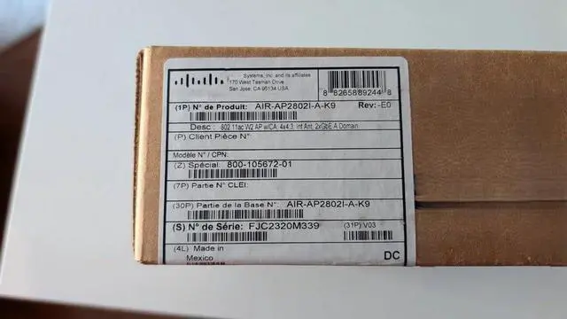 Alt view image 3 of 3 - AIR-AP2802I-A-K9 Aironet 2802 Series 802.11ac Access Point (AIR-AP2802I-A-K9)