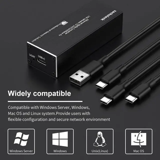 Alt view image 5 of 6 - USB 3.0 to Gigabit Fiber Network Card 100/1000Base-X SFP Adapter for Laptops, Desktops or Tablets