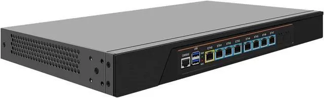 Alt view image 3 of 4 - 10GbE Firewall Hardware, VPN, 1U Rackmount, OPNsense, Network Appliance, I7 4610M, RJ68, 8 x I226-V 2.5GbE LAN, 2 x SFP+ 82599ES, 16G RAM, 128G SSD