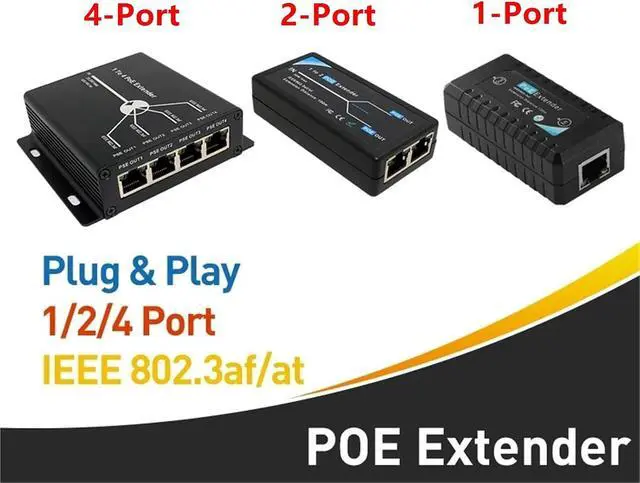 Alt view image 2 of 6 - Repeater POE POE Extender 10/100Mbps with IEEE 802.3at/af Standard for Extend 100-120 Meters POE Network Devices(2 Port (Extend 100M))