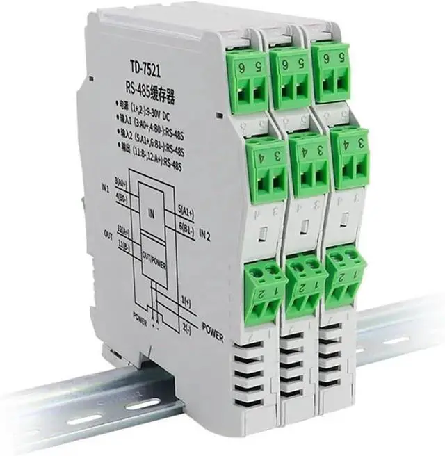 Alt view image 5 of 6 - 485 Repeater RS485 Acquisition line Sharer Splitter 1 in 2 Out Industrial Grade photoelectric Isolation 2-Way(1 Isolator)