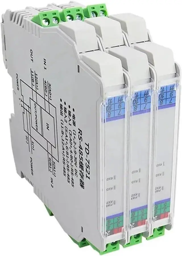 Alt view image 6 of 6 - 485 Repeater RS485 Acquisition line Sharer Splitter 1 in 2 Out Industrial Grade photoelectric Isolation 2-Way(1 Isolator)