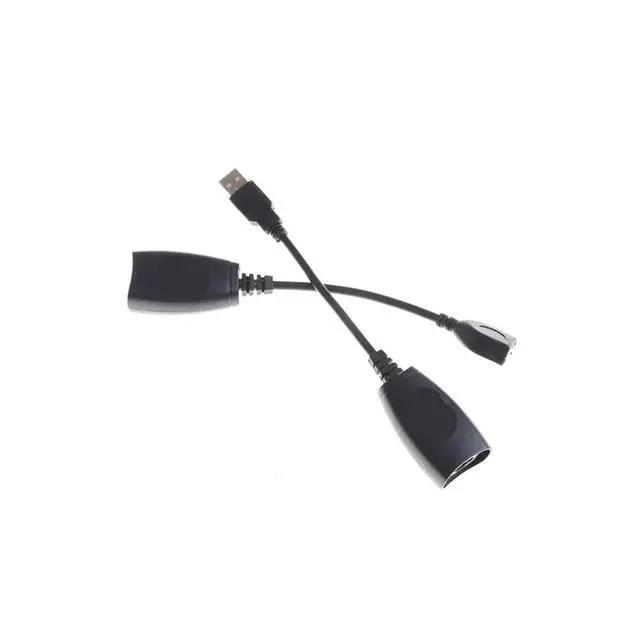 Alt view image 2 of 5 - USB Extension Ethernet RJ45 Cat5e/6 Cable LAN Adapter Extender Over Repeater Set