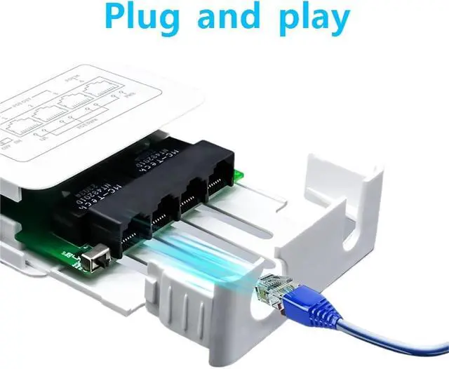 Alt view image 6 of 7 - Repeater POE 4 Port Gigabit POE Repeater 1000M Outdoor Rainproof Network POE Extender VLAN 44-57V 30W