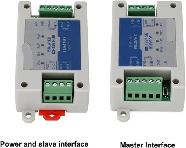 Alt view image 4 of 6 - Two Master One/Multiple Slave RS485 Repeater Cache Optoelectronic Isolation Modbus Dual Master Hub