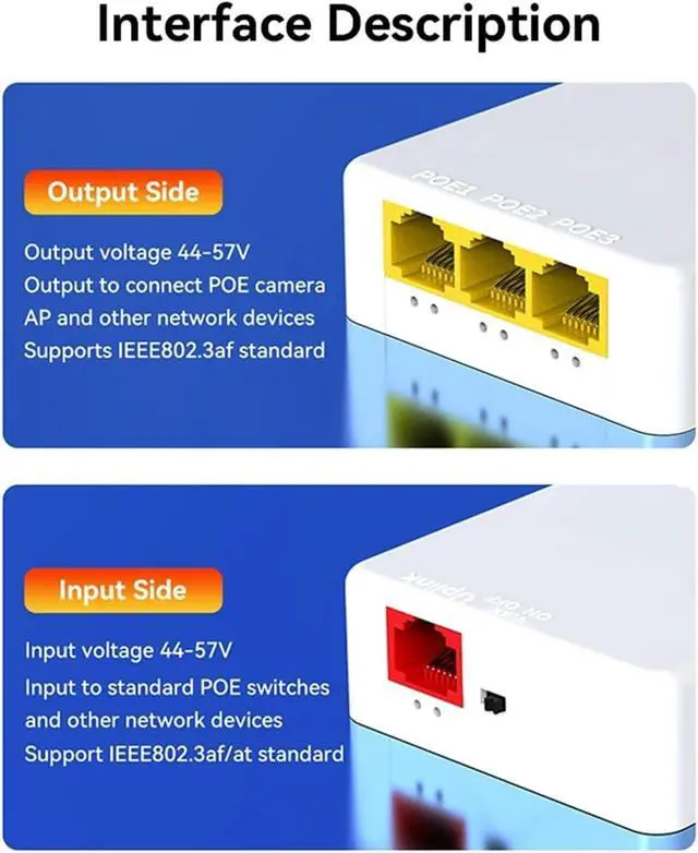 Alt view image 5 of 7 - Repeater POE 4 Port Gigabit POE Extender 1000M Network Switch Repeater IEEE802.3af/at Plug&Play