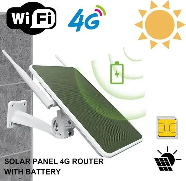 Alt view image 2 of 7 - Waterproof 6W Solar Powered Outdoor 4G WiFi Repeater with Built-in Solar Panel & Battery, 2.4G Long Range Solar WiFi Extender US Version for Remote Farm Yard & Outside Network Coverage