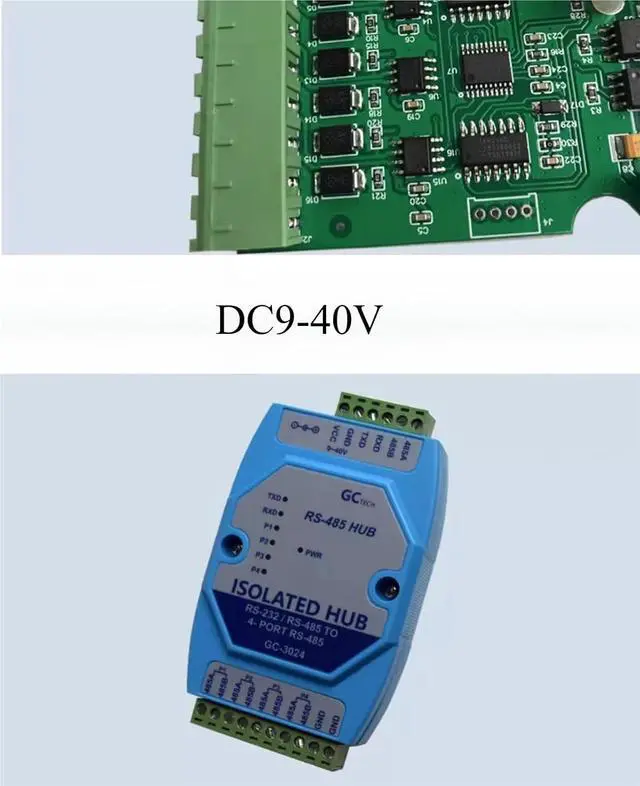 Alt view image 7 of 7 - GC-3024 Four Way Hub Industrial Grade Lightning Protection Modbus RS485 Repeater Optical Isolation 1I 4O(E)
