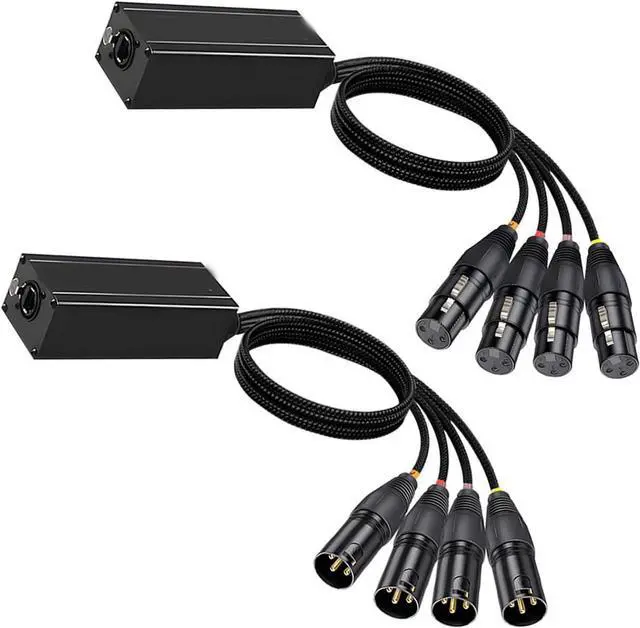 Main image of Professional 4 Way to RJ45 Networking Extender Set with Metal Housing for Stage and Studio Equipment
