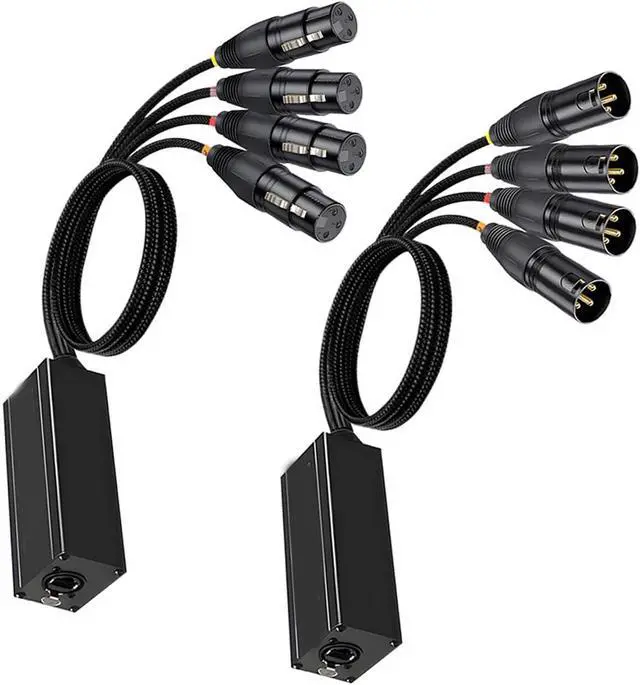 Alt view image 3 of 7 - Professional 4 Way to RJ45 Networking Extender Set with Metal Housing for Stage and Studio Equipment