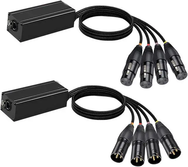 Alt view image 5 of 7 - Professional 4 Way to RJ45 Networking Extender Set with Metal Housing for Stage and Studio Equipment