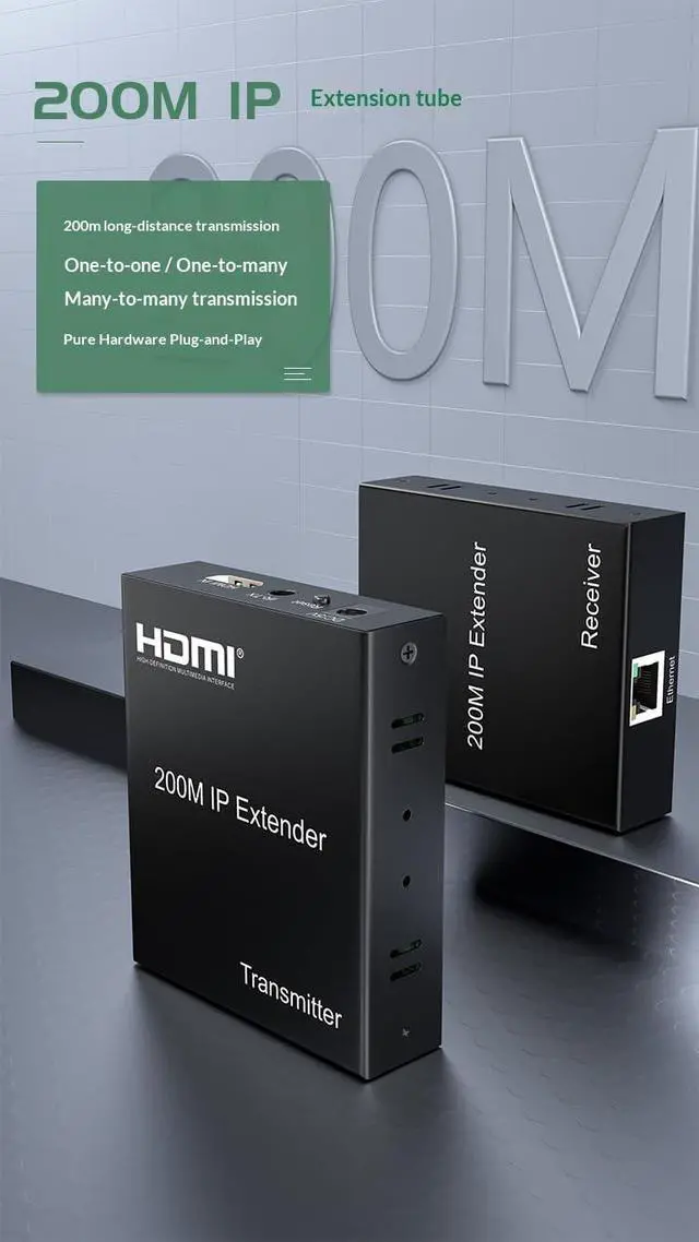 Alt view image 2 of 7 - 200M HDMI IP Extender with IR and Local Loop Out 1080p