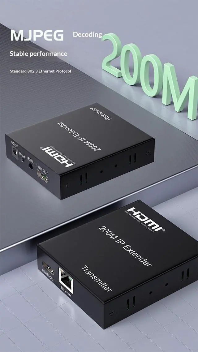 Alt view image 3 of 7 - 200M HDMI IP Extender with IR and Local Loop Out 1080p