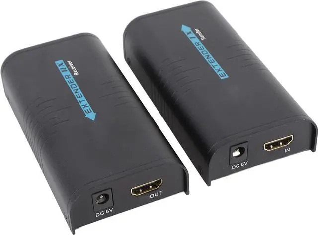 Main image of HD Multimedia Ethernet Extender, 1080P HD Over Single Cat5 Cat6 Up to 200m, with Transmitter and Receiver Kit, for Point to Point (US Plug)