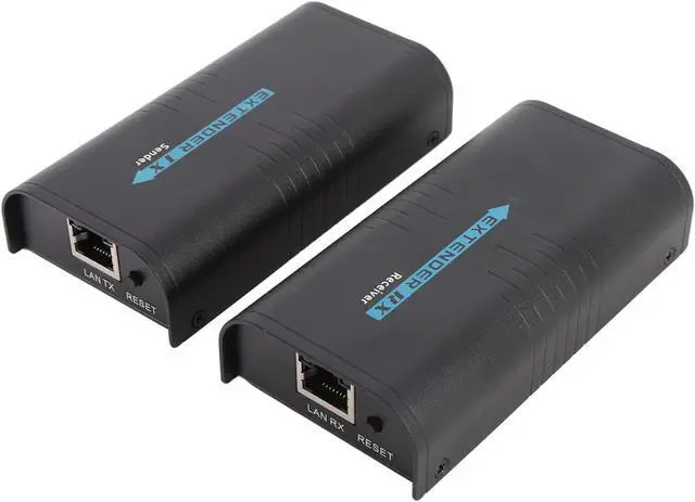 Alt view image 3 of 7 - HD Multimedia Ethernet Extender, 1080P HD Over Single Cat5 Cat6 Up to 200m, with Transmitter and Receiver Kit, for Point to Point (US Plug)