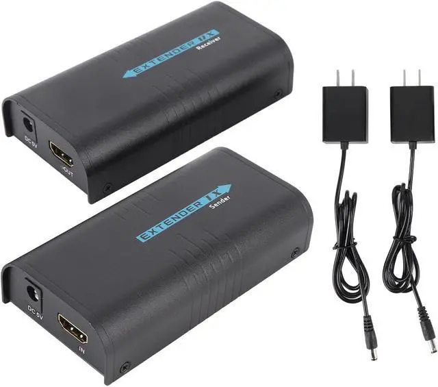 Alt view image 6 of 7 - HD Multimedia Ethernet Extender, 1080P HD Over Single Cat5 Cat6 Up to 200m, with Transmitter and Receiver Kit, for Point to Point (US Plug)