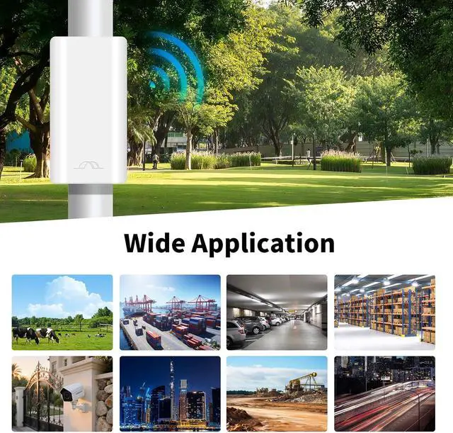 Alt view image 5 of 7 - Wireless Bridge Point to Point Outdoor WiFi, 5.8GHz 1KM Network Expansion Kit for PtP/PtMP Bridge with Dual 100Mbps, Long Range High Speed for Network Extend, PoE Adapter, IP65 Waterproof