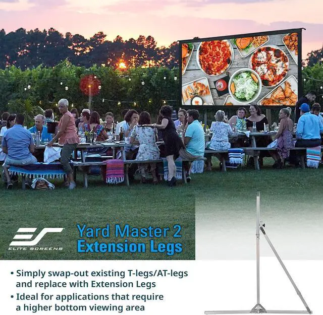 Alt view image 5 of 7 - Elite Screens Extension Legs for Yard Master 2 Projection Screens (90 to 135 Models) and WraithVeil Dual Models, Accessory Part: ZOMS2-LEGS