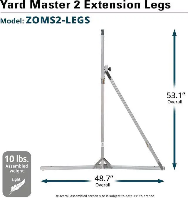 Alt view image 2 of 7 - Elite Screens Extension Legs for Yard Master 2 Projection Screens (90 to 135 Models) and WraithVeil Dual Models, Accessory Part: ZOMS2-LEGS