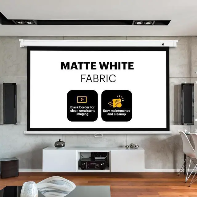 Alt view image 6 of 7 - Kodak Manual Pull-Down White Projector Screen 60" Inch
