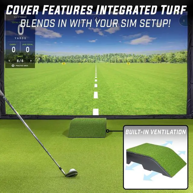 Alt view image 2 of 6 - GoSports Golf Simulator Projector Cover with Turf - Floor Mounted Enclosure for LED Projectors