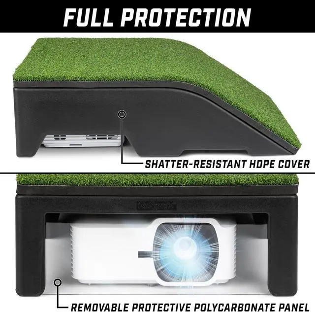 Alt view image 3 of 6 - GoSports Golf Simulator Projector Cover with Turf - Floor Mounted Enclosure for LED Projectors