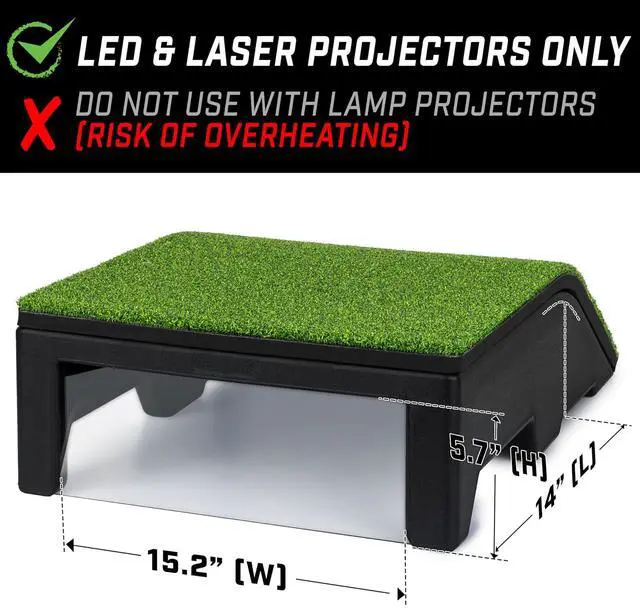 Alt view image 4 of 6 - GoSports Golf Simulator Projector Cover with Turf - Floor Mounted Enclosure for LED Projectors