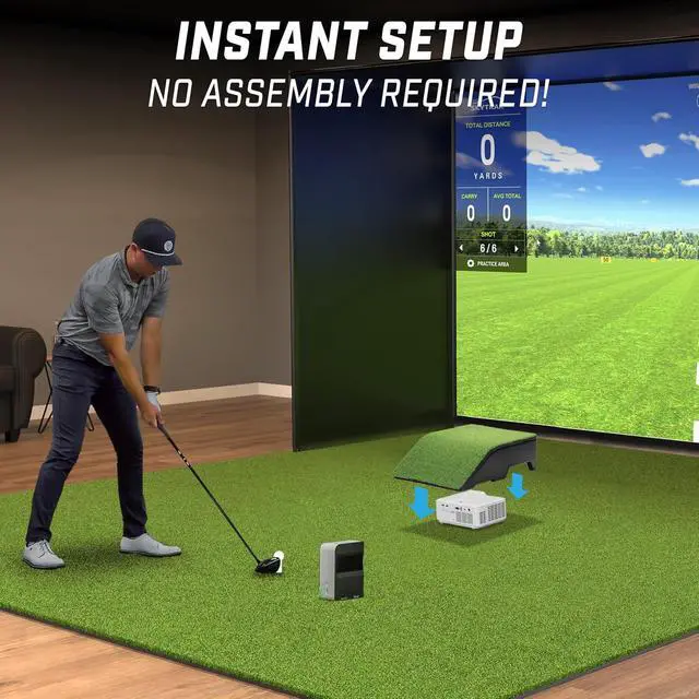 Alt view image 5 of 6 - GoSports Golf Simulator Projector Cover with Turf - Floor Mounted Enclosure for LED Projectors