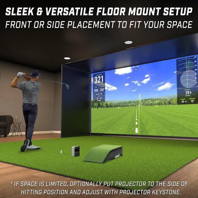 Alt view image 6 of 6 - GoSports Golf Simulator Projector Cover with Turf - Floor Mounted Enclosure for LED Projectors