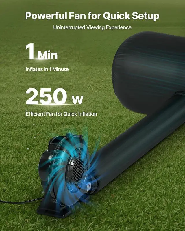 Alt view image 3 of 7 - VEVOR 16FT Inflatable Movie Screen Outdoor, Inflatable Projector Screen with Portable Storage Bag, 16:9 Easy Set Up Movie Projection for Outdoor Backyard, Home Theater, Theme Party