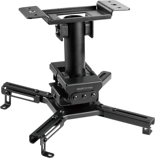 Main image of Mount-It! PRO Projector Ceiling Mount, Heavy-Duty Commercial Grade, 99 lb Capacity, Fixed 10 in Drop for Low Ceilings, Universal Ceiling Mount for Professional Installations