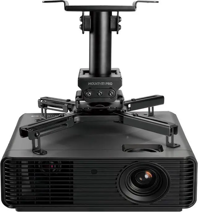 Alt view image 2 of 7 - Mount-It! PRO Projector Ceiling Mount, Heavy-Duty Commercial Grade, 99 lb Capacity, Fixed 10 in Drop for Low Ceilings, Universal Ceiling Mount for Professional Installations