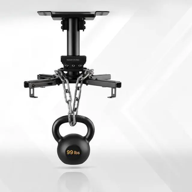 Alt view image 5 of 7 - Mount-It! PRO Projector Ceiling Mount, Heavy-Duty Commercial Grade, 99 lb Capacity, Fixed 10 in Drop for Low Ceilings, Universal Ceiling Mount for Professional Installations
