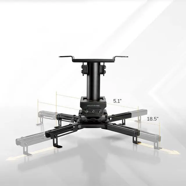 Alt view image 7 of 7 - Mount-It! PRO Projector Ceiling Mount, Heavy-Duty Commercial Grade, 99 lb Capacity, Fixed 10 in Drop for Low Ceilings, Universal Ceiling Mount for Professional Installations