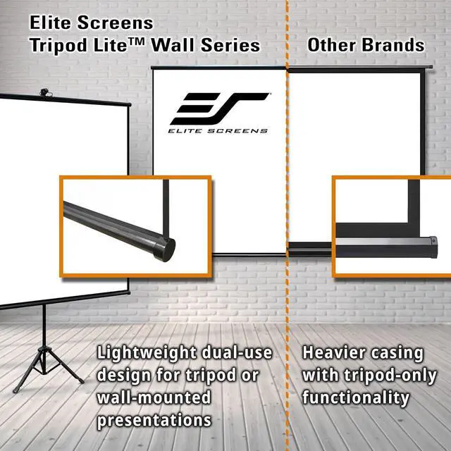 Alt view image 4 of 7 - Elite Screens Tripod Lite Wall Series, 2in1 Portable Projector Screen Dual Tripod Stand/Wall Mount Indoor/Outdoor 50-INCH, 1:1 w/Carrying Bag, US Based Company 2-Year Warranty - T50SW, Black
