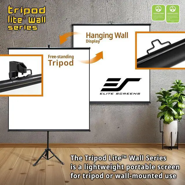 Alt view image 6 of 7 - Elite Screens Tripod Lite Wall Series, 2in1 Portable Projector Screen Dual Tripod Stand/Wall Mount Indoor/Outdoor 50-INCH, 1:1 w/Carrying Bag, US Based Company 2-Year Warranty - T50SW, Black
